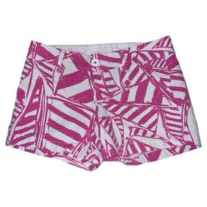 Lilly Pulitzer Callahan Short Pink and White Yacht Sailboats Size 00